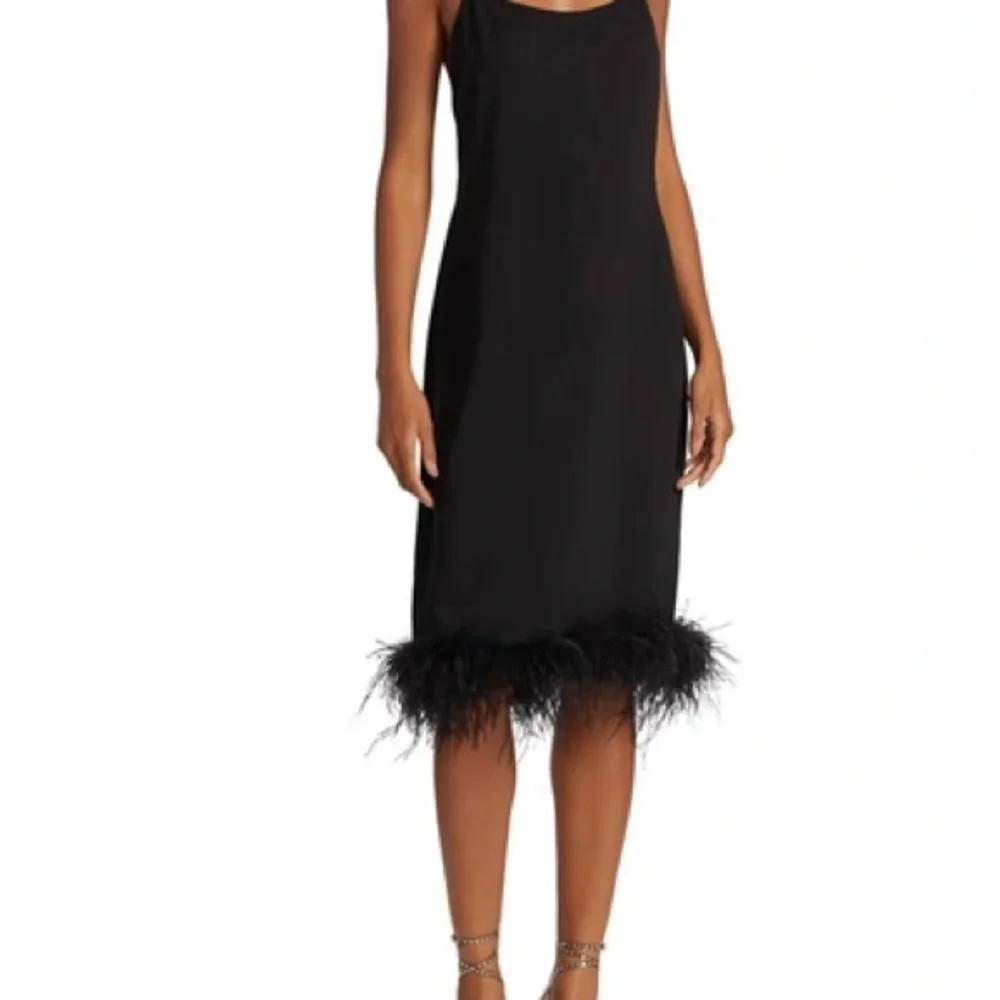 Amanda Uprichard Marianna Feather-trim Dress - Picture 1 of 6